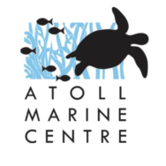 Atoll Marine Centre Logo: Drawing of Fish, Turtle, and Sea Plants, Representing Marine Life Conservation