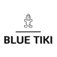 Blue Tiki Logo: Simple Drawing with Letters 'Blue Tiki'