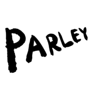 PARLEY Word Logo on White Background, Clean and Minimalistic Design